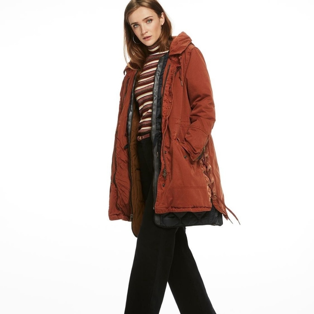 Scotch and soda tie layered parka jacket women XS - Picture 1 of 8